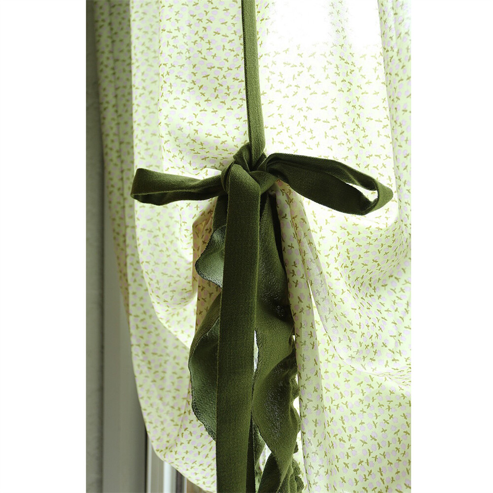 Bohemian Short Curtain Tie-Up Print Window Cafe Cabinet Drape Valance Home Decor