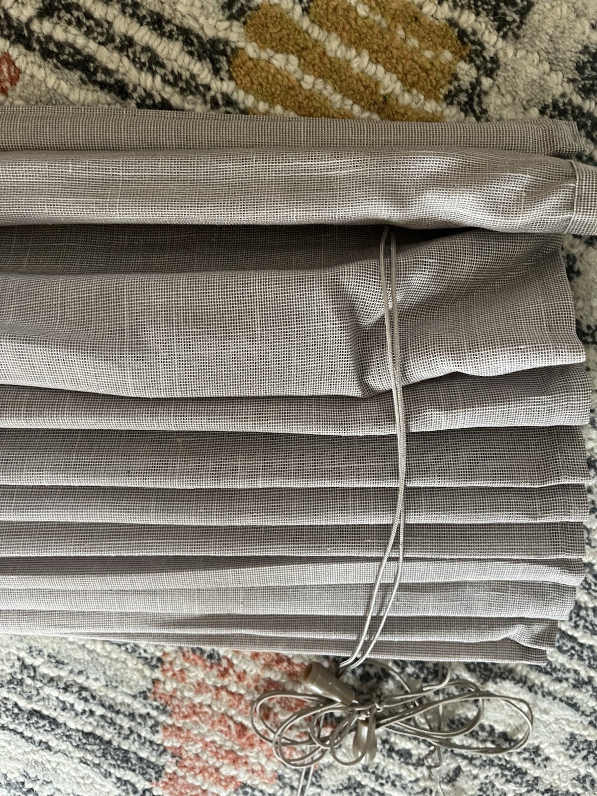 Belgian Roman Shades – 2 Size 25 1/2” wide x 48 long Alabaster Fabric NIB