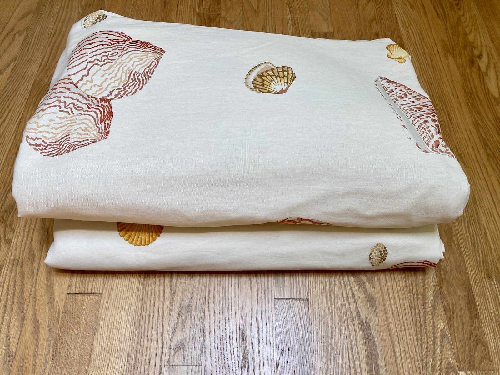 Stunning Shells Print Designer Custom Interlined Pinch Pleat Curtains 98×32 Each