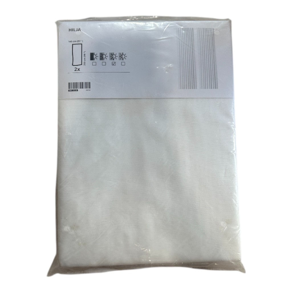 IKEA HILJA White Sheer Curtains 57×98 inches