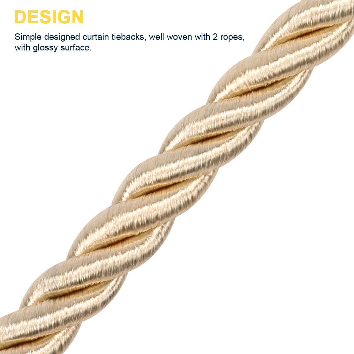 2 Pack Durable Curtain Tie Ropes Holder Tieback Window Tie Backs Home Decoration