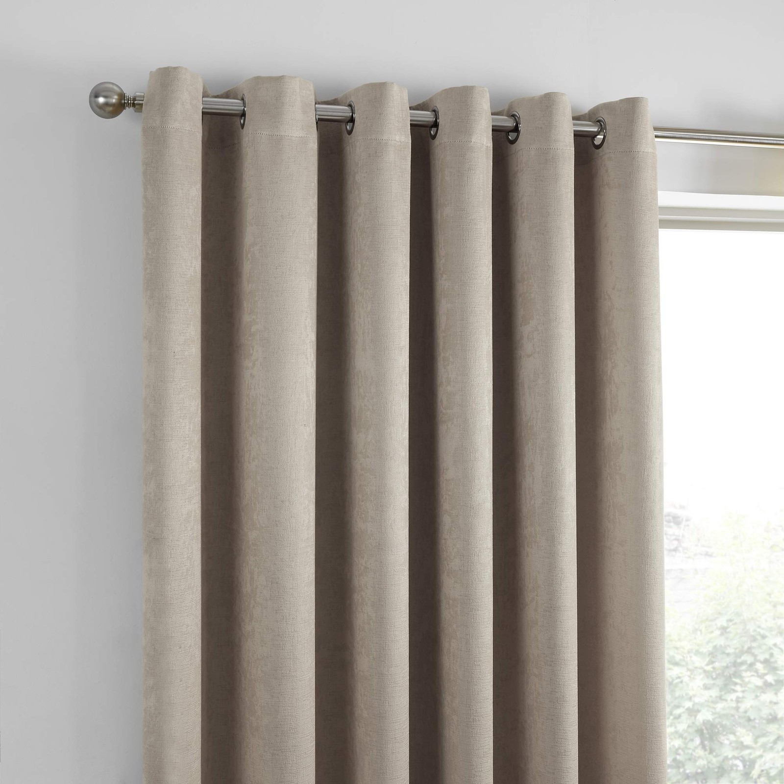 Strata – Blockout Eyelet Curtains, 168 x 137 cm, Natural, Natural