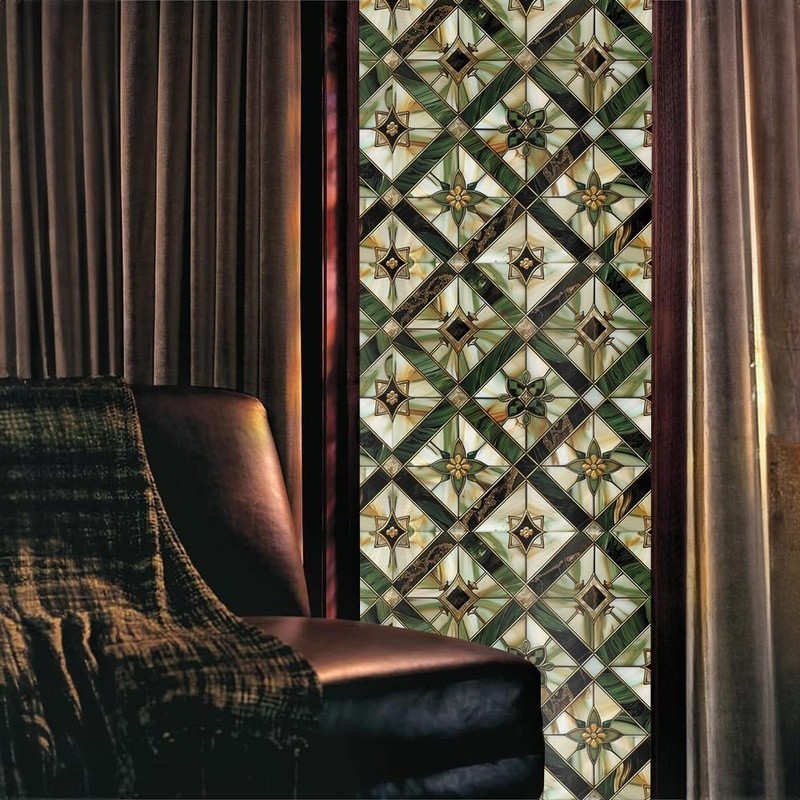 Privacy Window Film Static Cling Stained Glass Durable Reusable PVC Window Décor