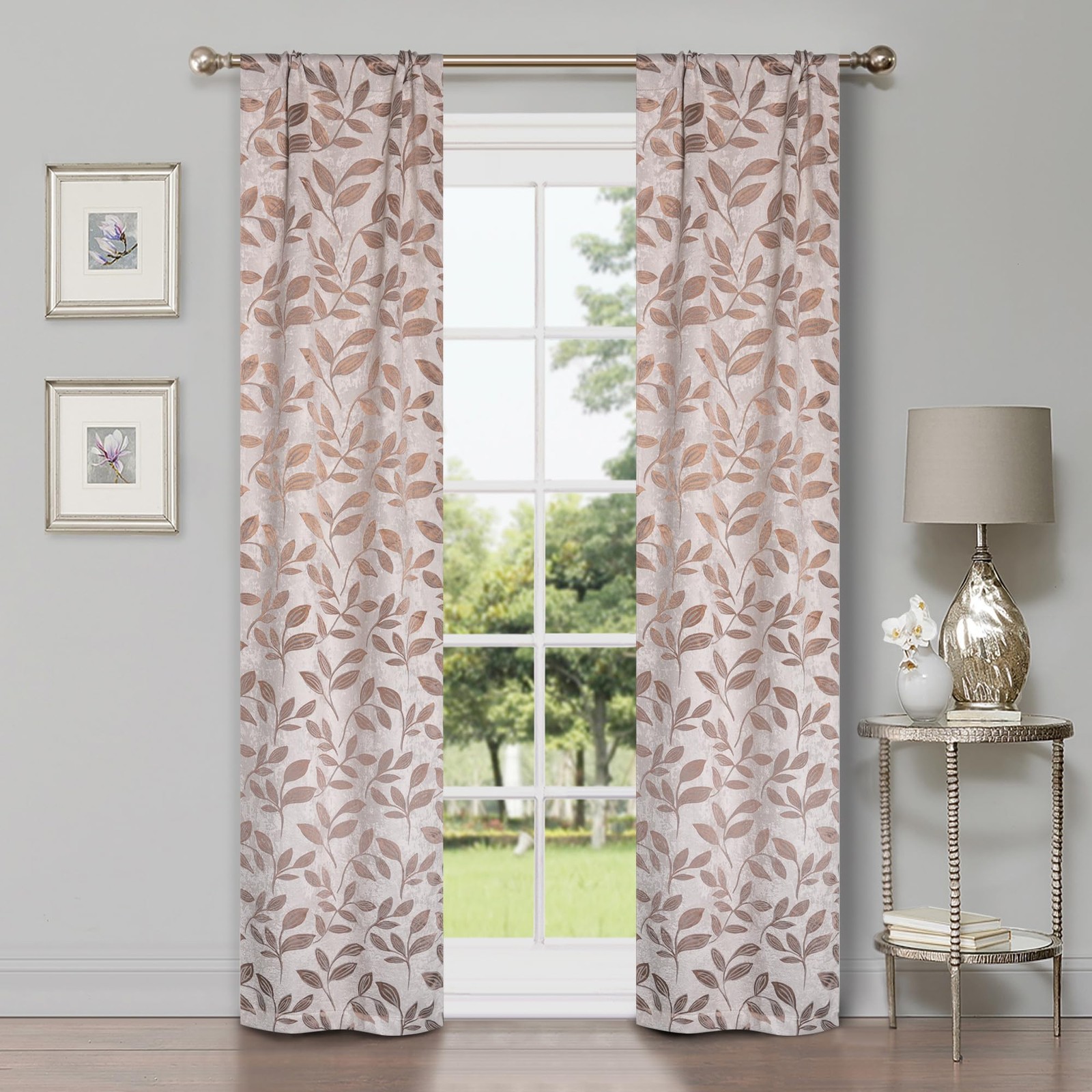 Superior Blackout Curtains 2 Pack Set of 2 26″ x 84″ White-Copper