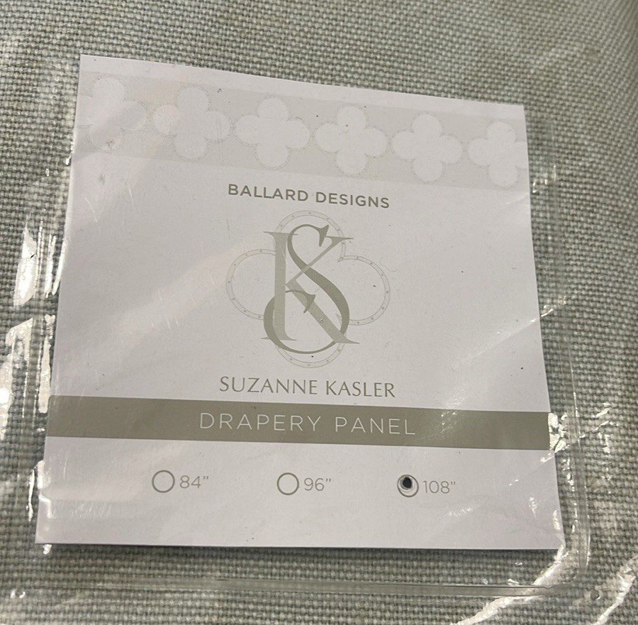 Ballard Designs Suzanne Kasler Signature 13oz Linen Drapery Panel in Mineral