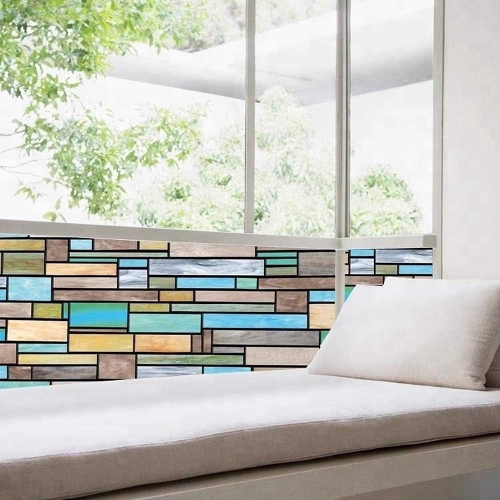 17.7″ x 78.7″ Decorative Privacy Window Film – Reusable for Any Smooth Surface