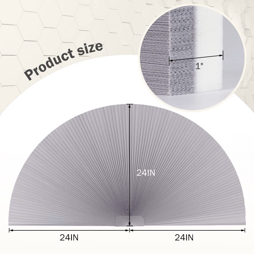 LUCKUP Arch Window Shades Light Filtering/Blackout Semi Circular Cellular Blinds