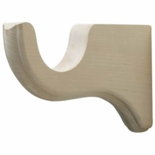 1 PAIR Kirsch Unfinished Wood Trend Bracket 6″ Return for 1-3/8″ Pole 5614EG091