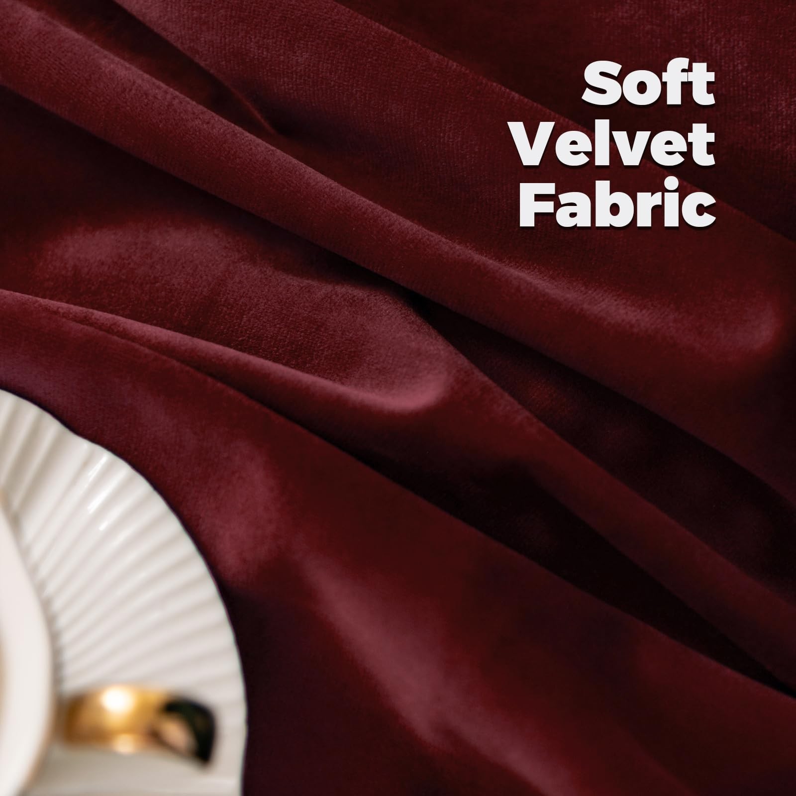 BGment Red Velvet Curtains 84 Inch for Bedroom, Thick Thermal Insulated Black…