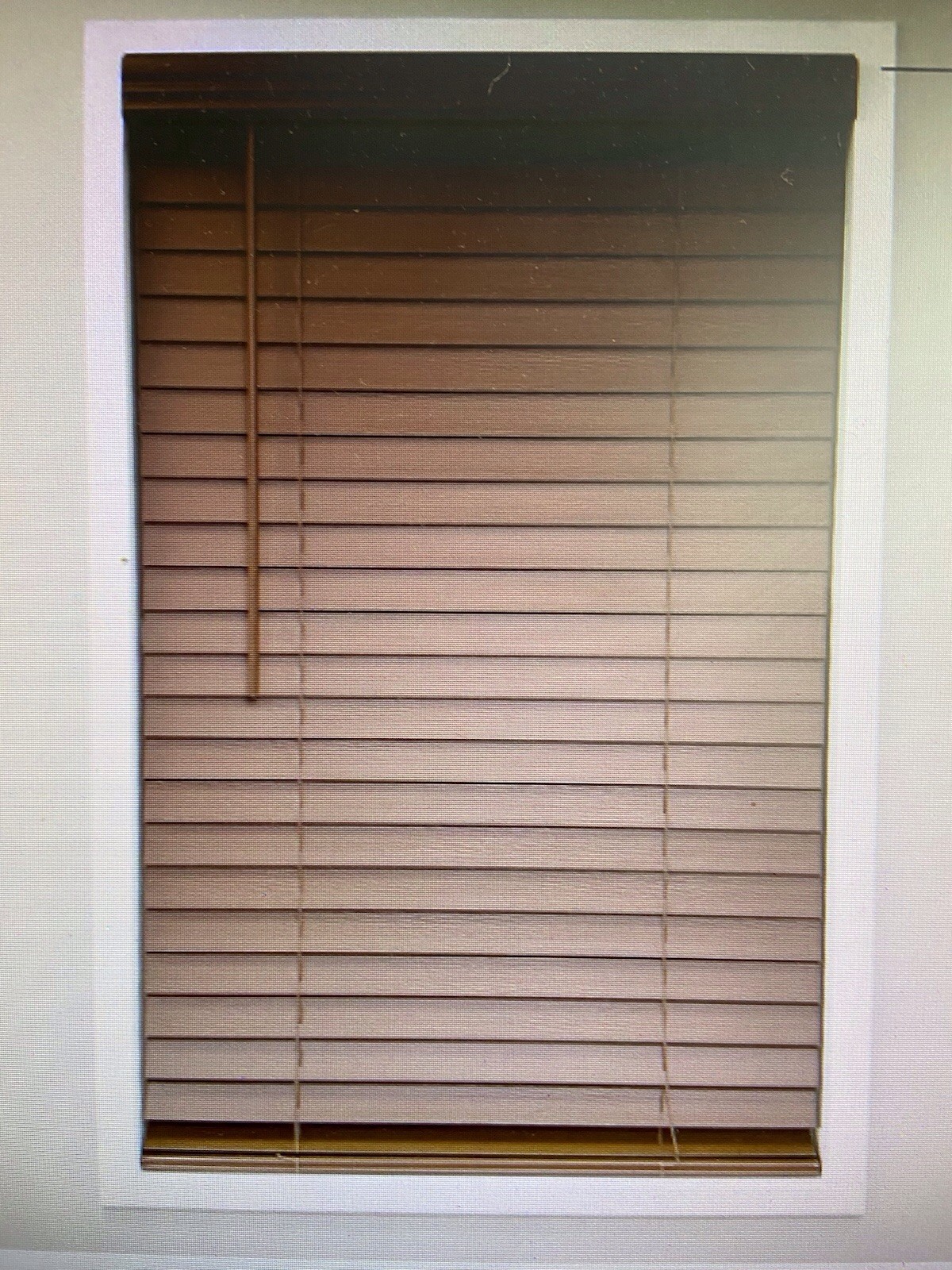 Eclipse 37X64 Faux Wood Blinds, Dark Oak