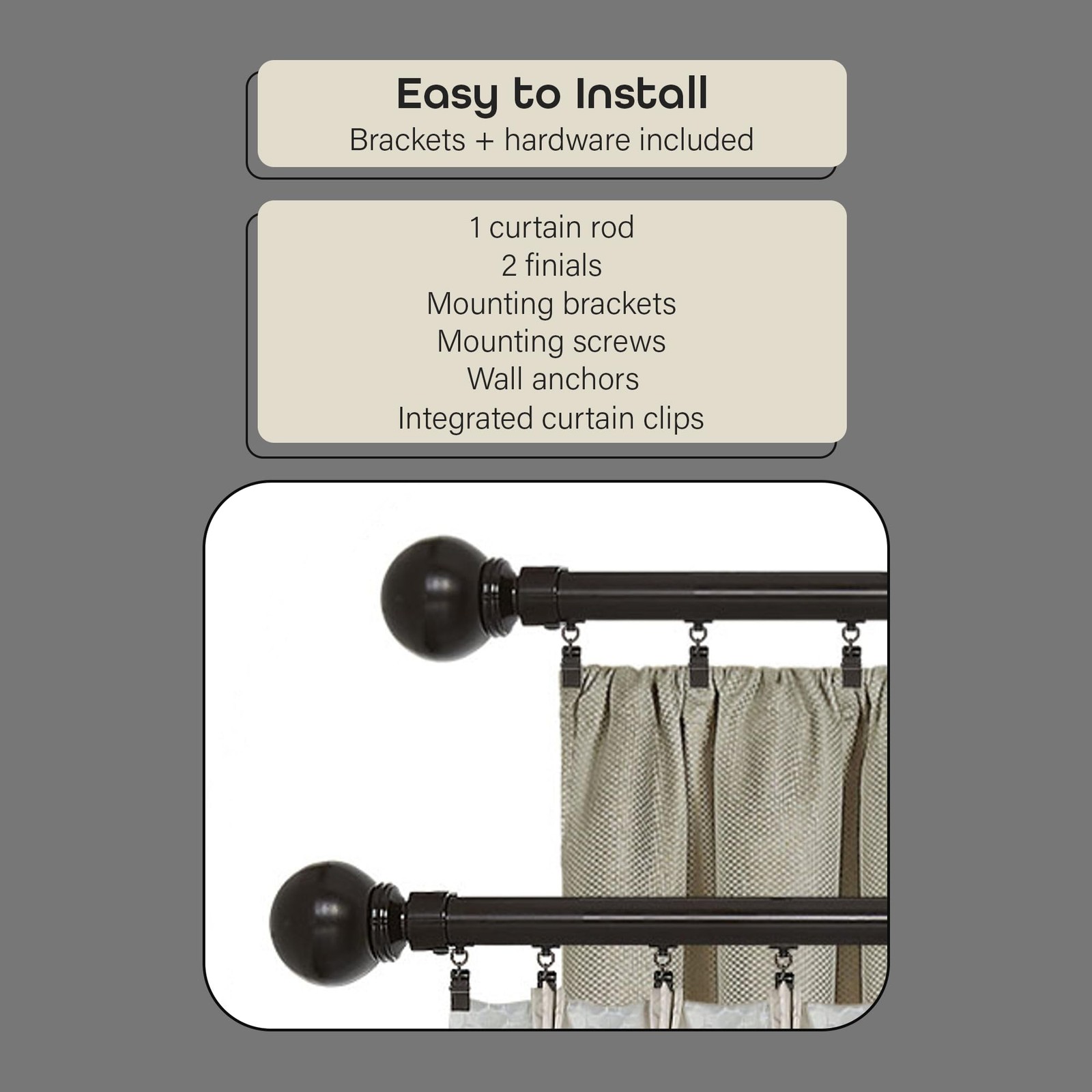 Achim Innovative Porter Traverse Window Curtain Rod – 1 Rod Diameter Fits