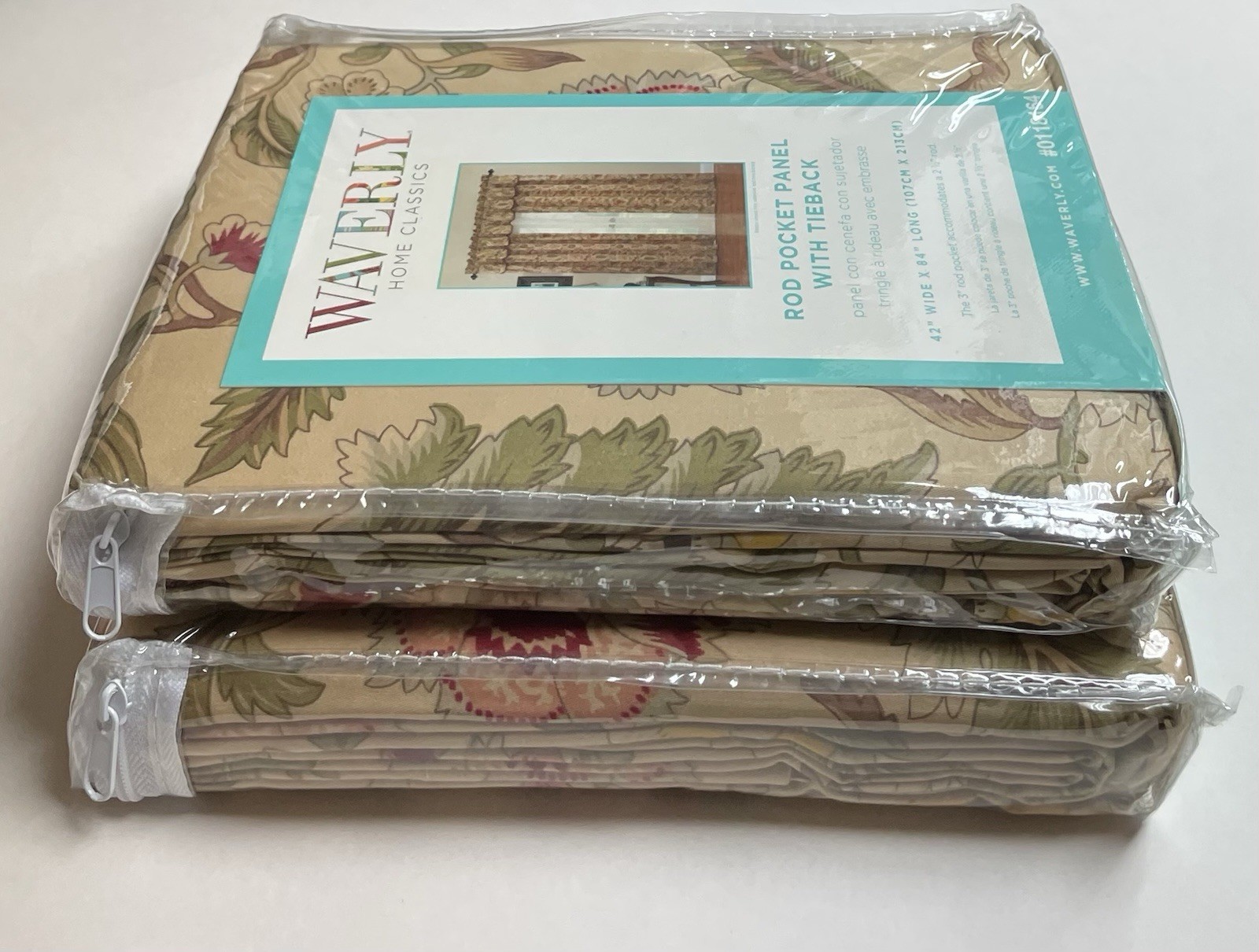 2 Waverly Imperial Dress Window Panels Tie Back Antique Floral Curtains 42”x84”