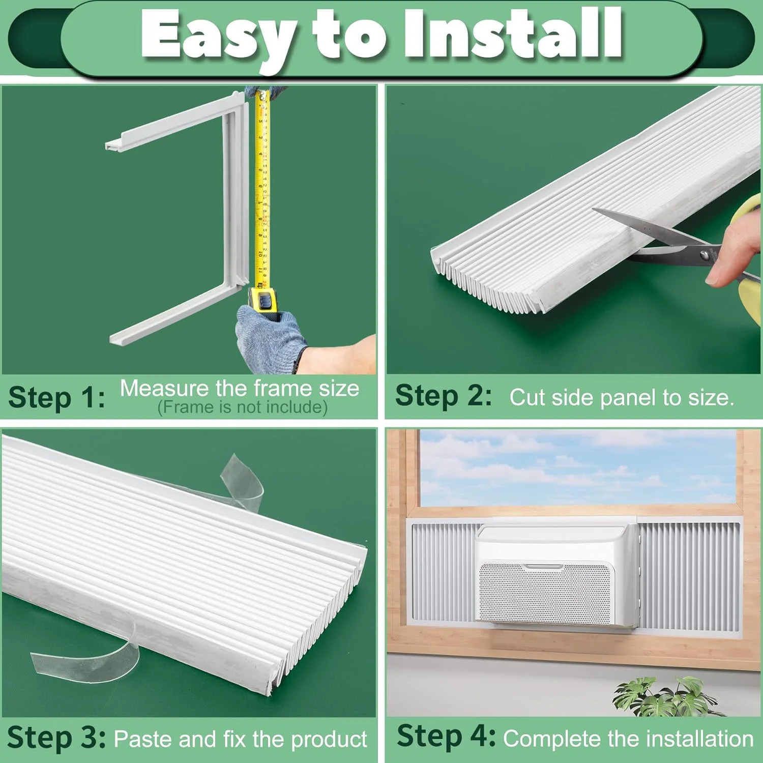 Window Air Conditioner Side Panels, 17″ H x 19-1/4″ W Extra Wide AC Side Panel,