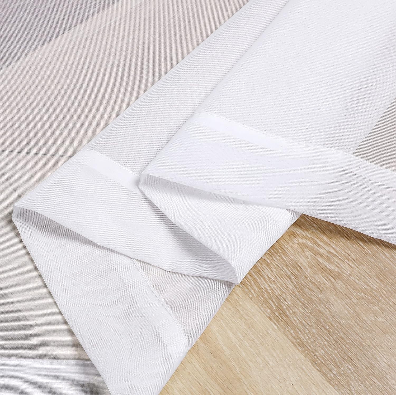 Sheer Tier Curtains 24 Inch Length Set, Small 42″W x 24″L (Pack of 2) White