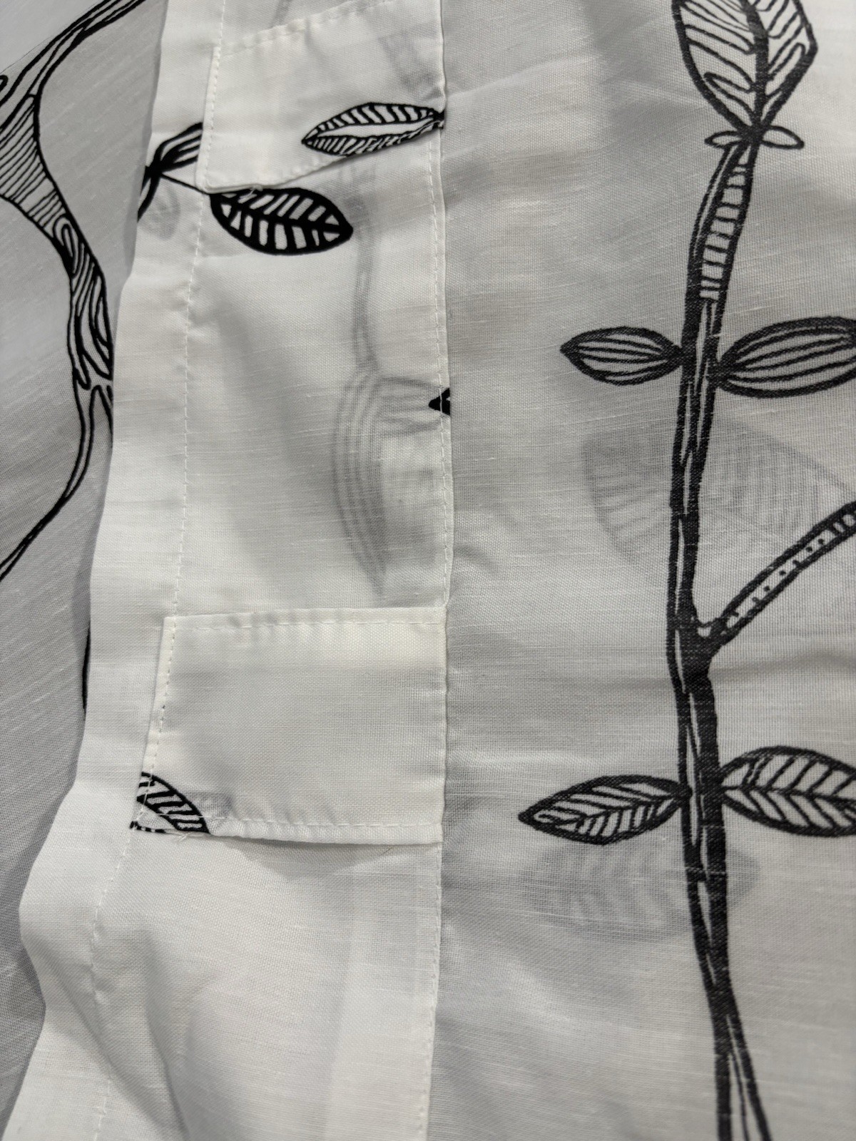 Four Panels Of Ikea Black And White Birds On A Tree Curtains 57 By 98 Inches