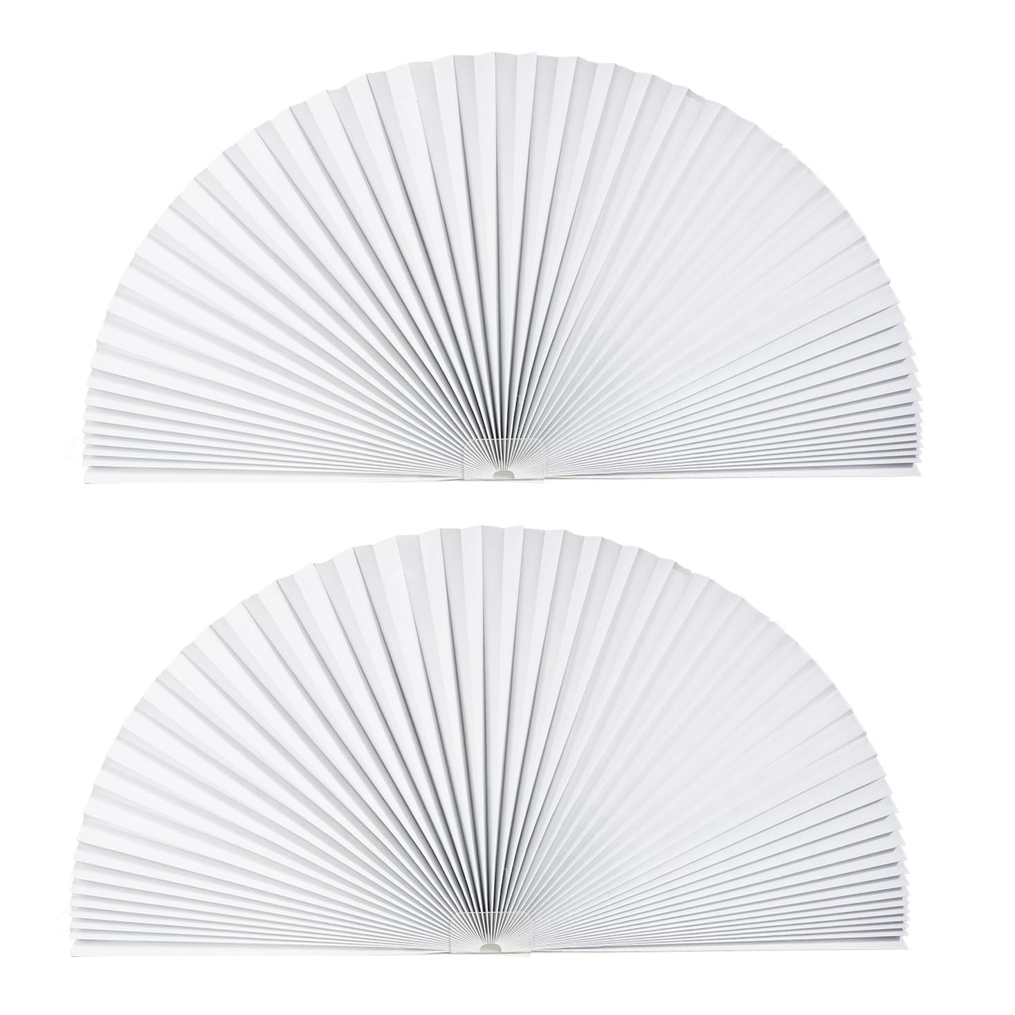 2 Pack Arch Window Light Filtering Pleated Shade Blinds 72×36 in White