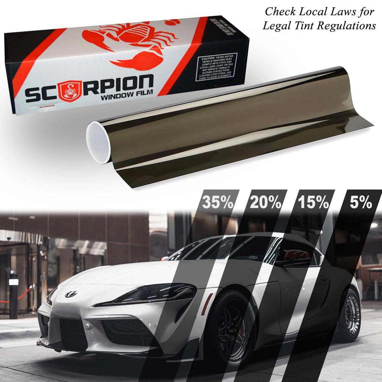 Scorpion Window Tint Carbon Plus Series 2-Ply 5% 24??? X 100??? Roll Cp5B24