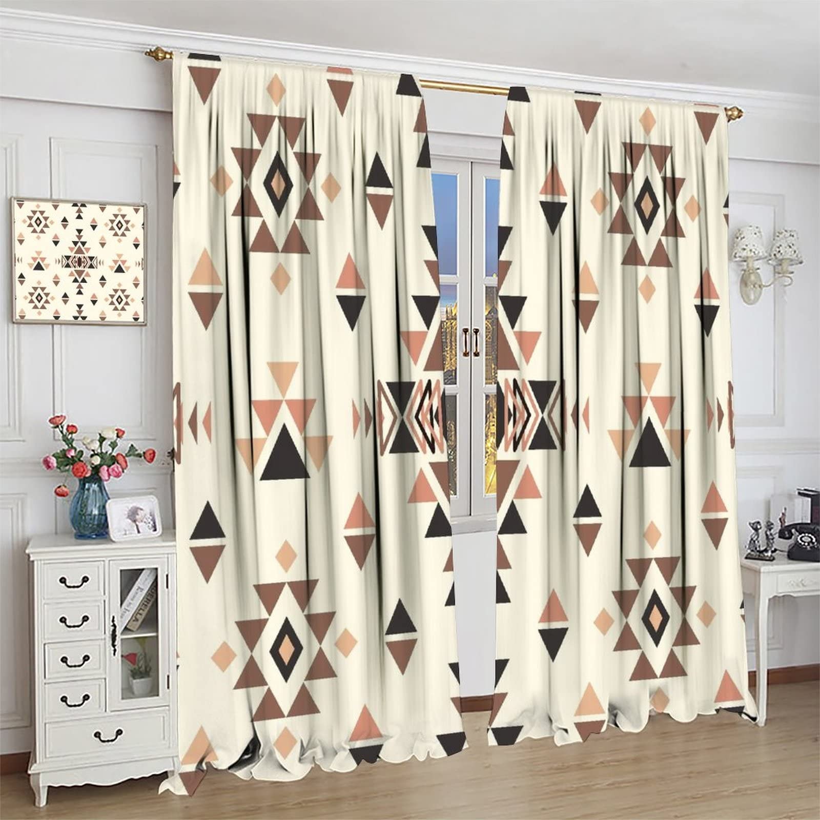 JESTRONRY Aztec Print Pattern 42″W x 45″L (Pack of 2),