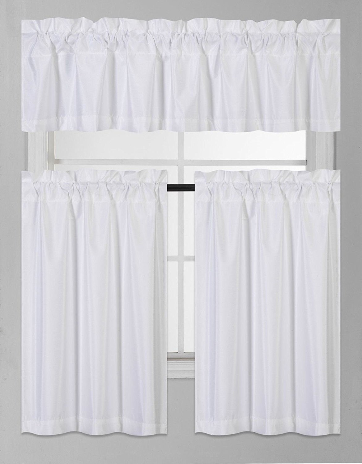 Elegant Home Collection 3 Piece Solid Color 14″W x 56″L (Pack of 3), White