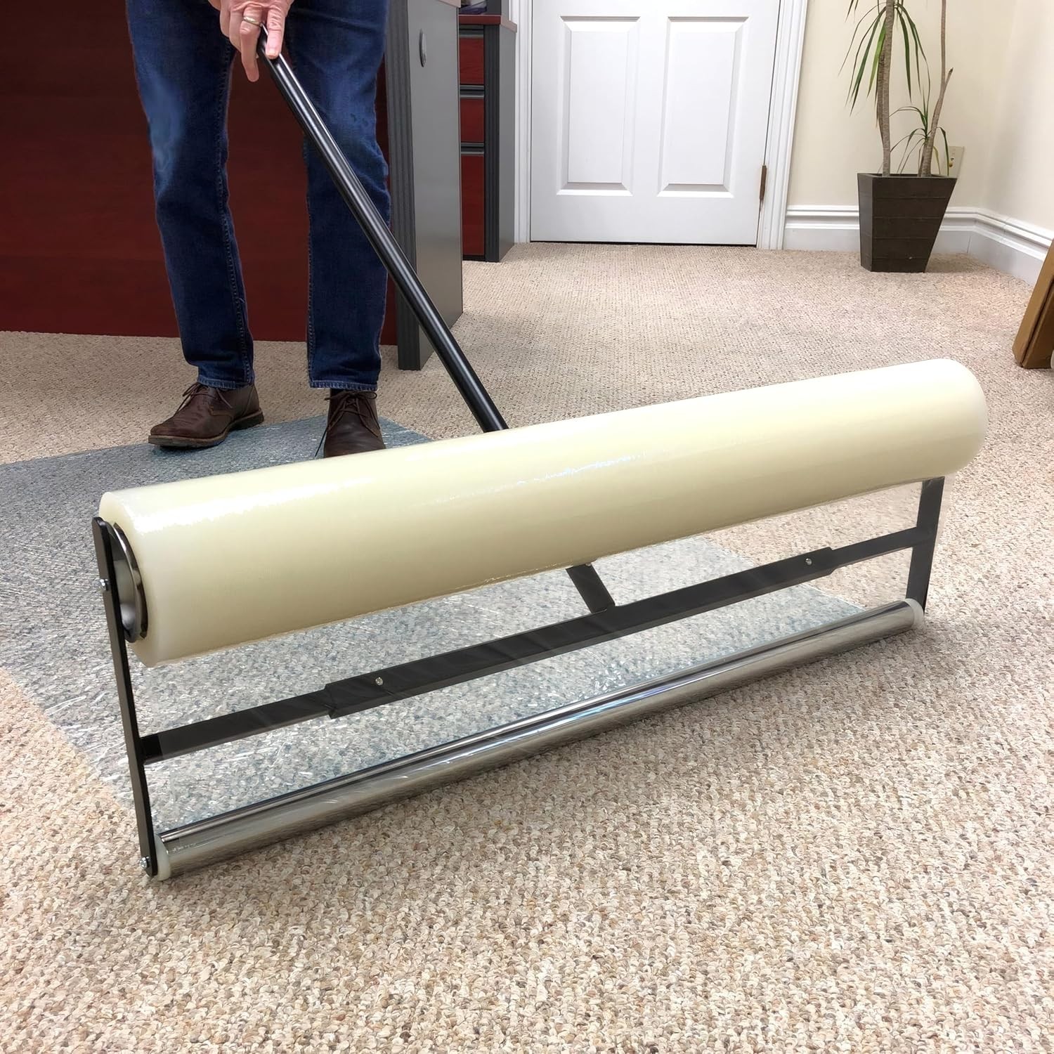 Carpet Protection Film Self Adhesive 24×50′ Clear Puncture Resistant Renovation