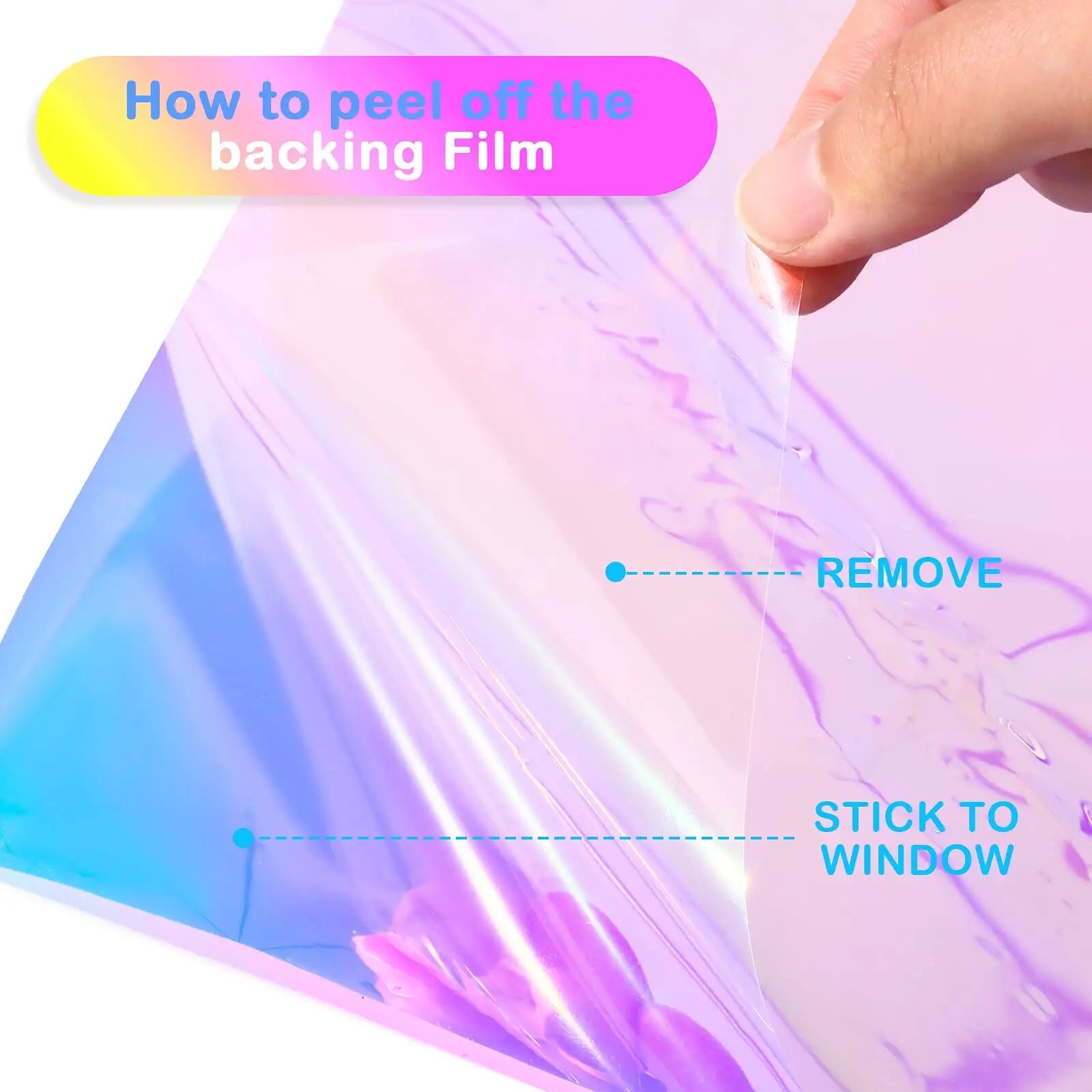 Rainbow Red Blue Window Tint Colorful Sticker Film Home Glass Privacy Decorative