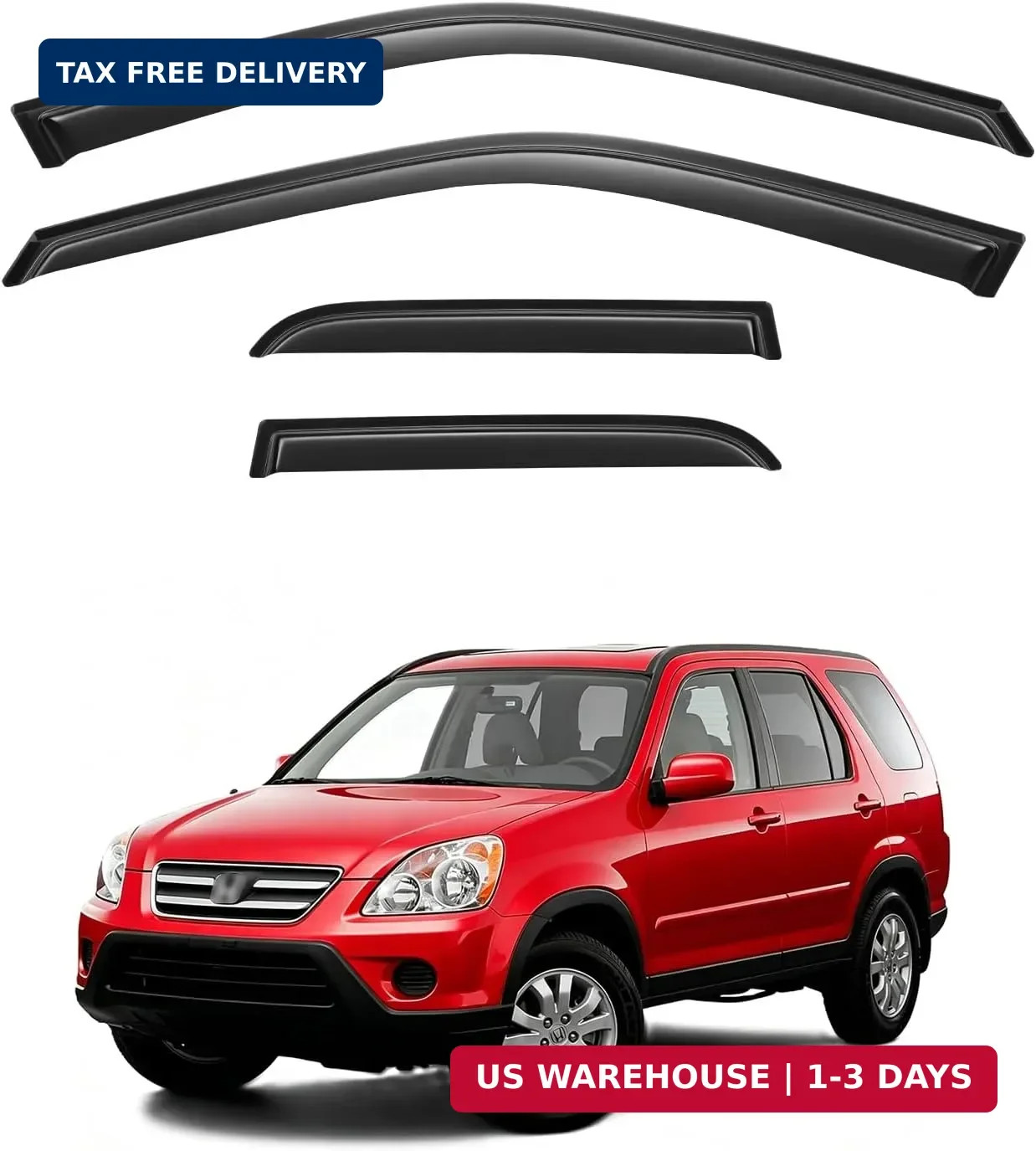 Rain Guards for 2002-2006 Honda CR-V CRV, Out-Channel Window Visor Shields Vent
