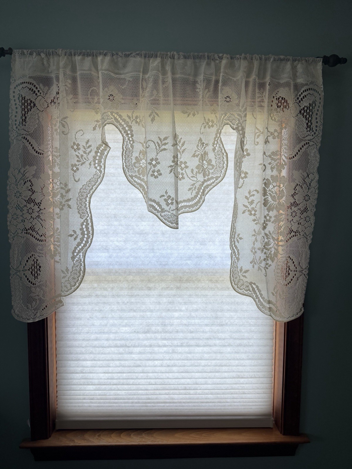 Oxford House Ainsley Swag Valance 60” W X 32.5” L Lace Ivory New In Package