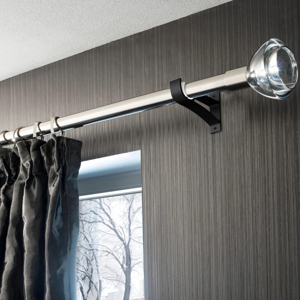 4X Curtain Rod Bracket for Drapery Window Frame Holder Aluminum Alloy Heavy Duty