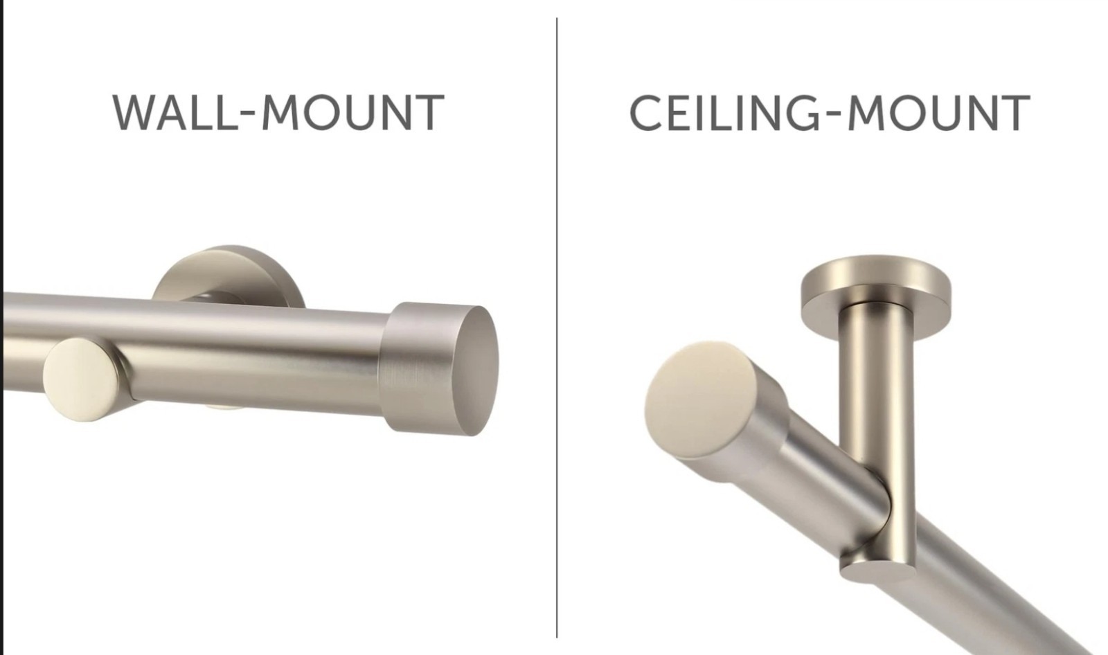 Ceiling or Wall Mount Curtain Rod Brackets Holders for Curtain Rods of 7/8 an..