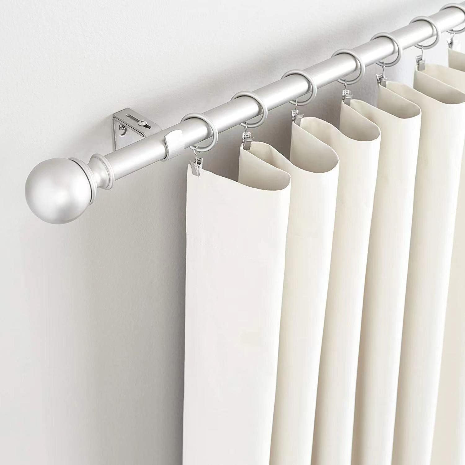 3 Pack Adjustable Curtain Rod Brackets Wall Mount Holder 1 Inch Rod Support Set