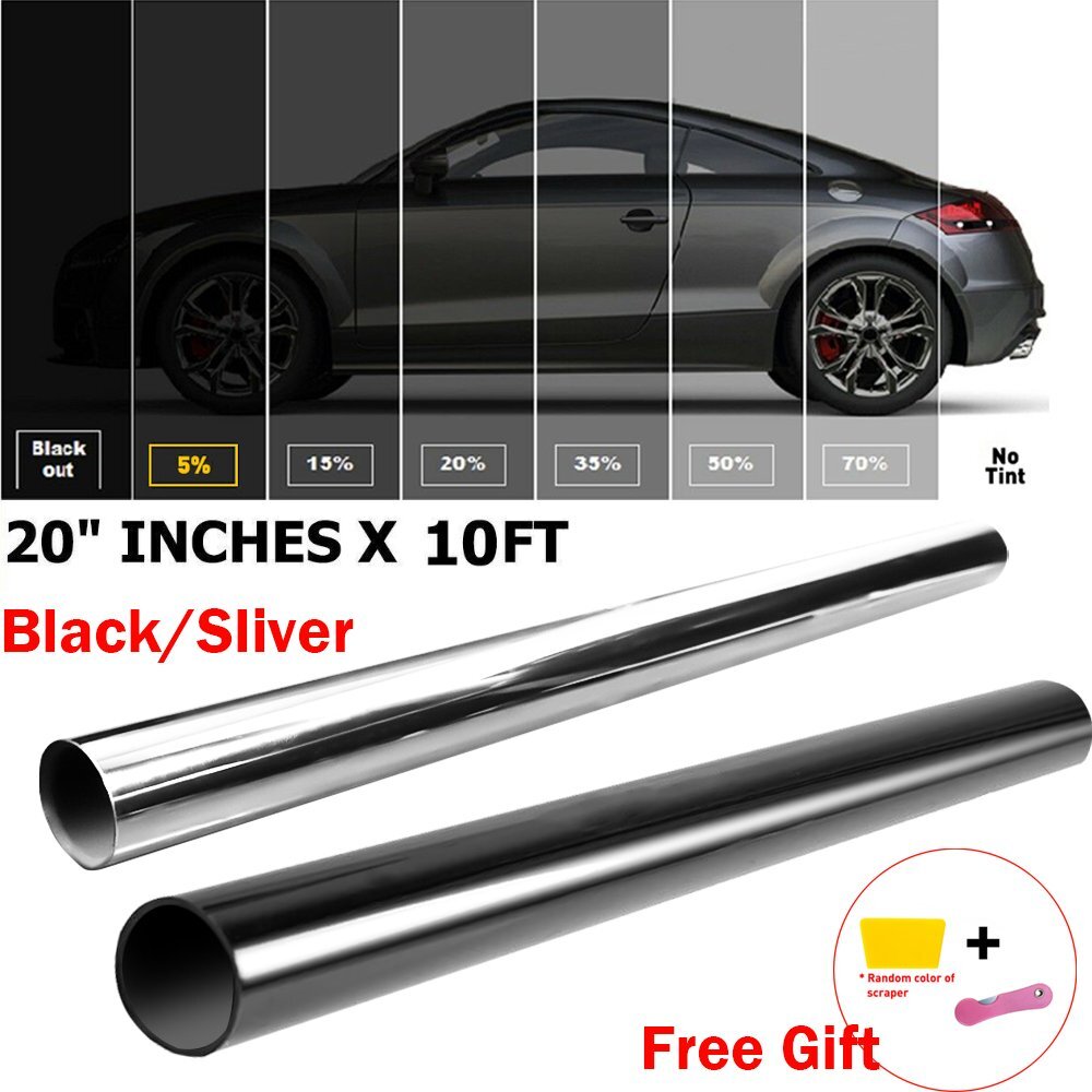 Uncut 20″x10FT Car Window Tint Film Roll with Shades 5%,15%,20%,35%,50%,75%,1%