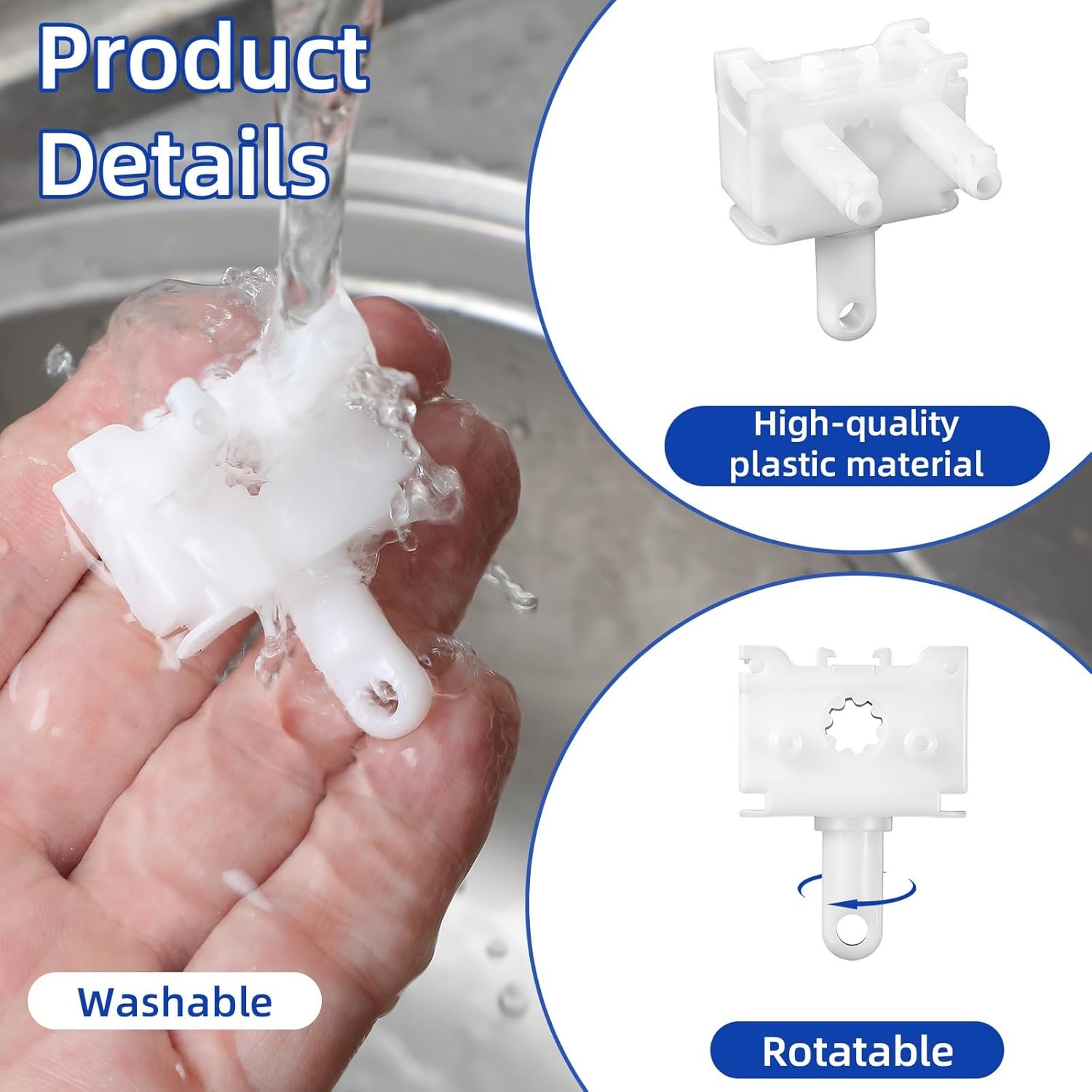 2 Pcs Vertical Blind Wand Control 3.15 inches x 4.72 inches, White