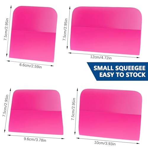 4 Pcs PPF Squeegee Soft Silicone Rubber Scraper, Anti Scratch TPU Coating