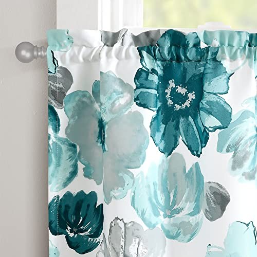 Leah Light Filtering Window Curtain Kitchen Tiers, Pair, 24″ W x 29″ L, Bluey