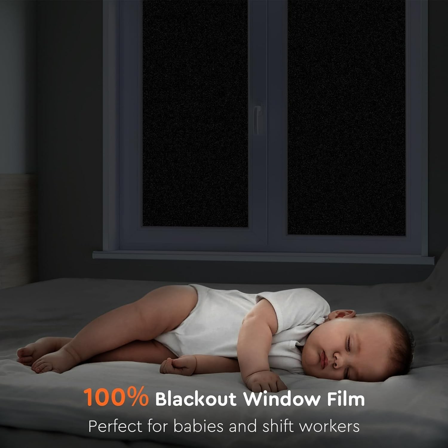 Window Privacy Film – 100% UV Block, Total Blackout Static Cling 17.5”x78.7”