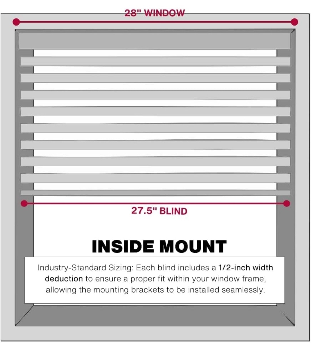 Lotus & Windoware Cordless, 2 Inch Faux Wood Blind, 28″ Wide x 36″ Long, Window