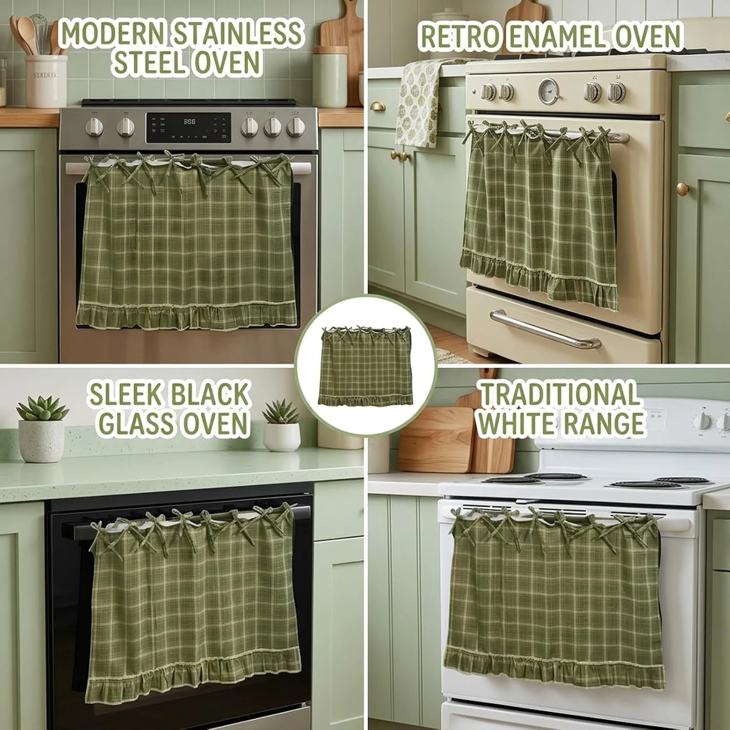 Oven Skirt, Oven Skirt Curtain for Door, Kitchen Decorative Cabinet Dish Washer