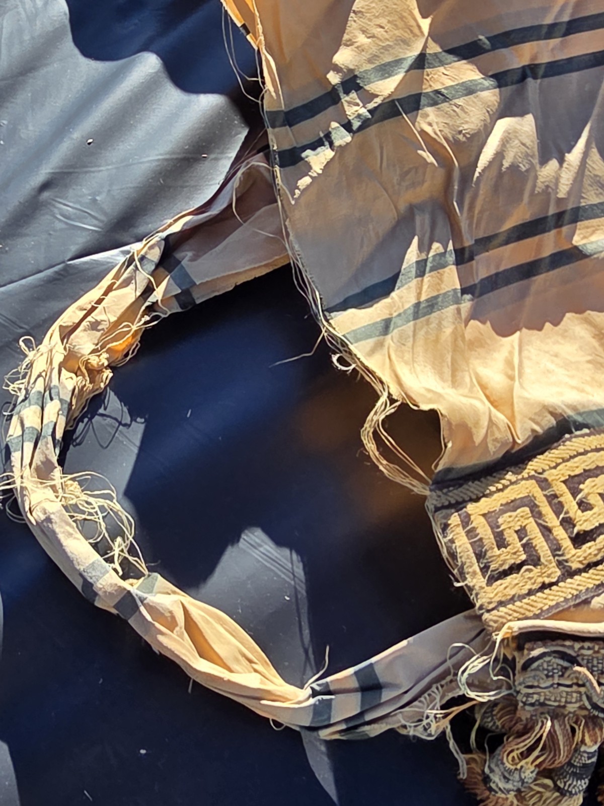 Versace Style Gold/Black Interlined Drapes Set 127″ X 36″ Each Vintage Hand Made