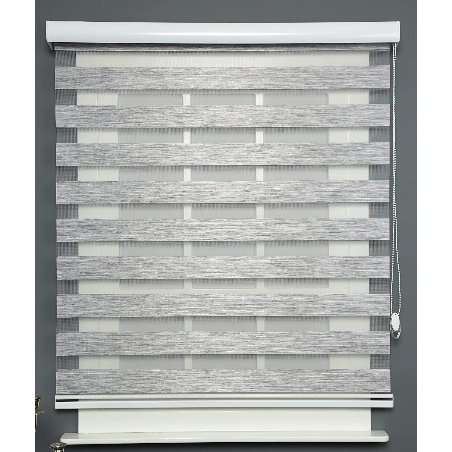 36×72 Grey Zebra Shade Blind Roller Custom Window Treatment for Privacy & Light