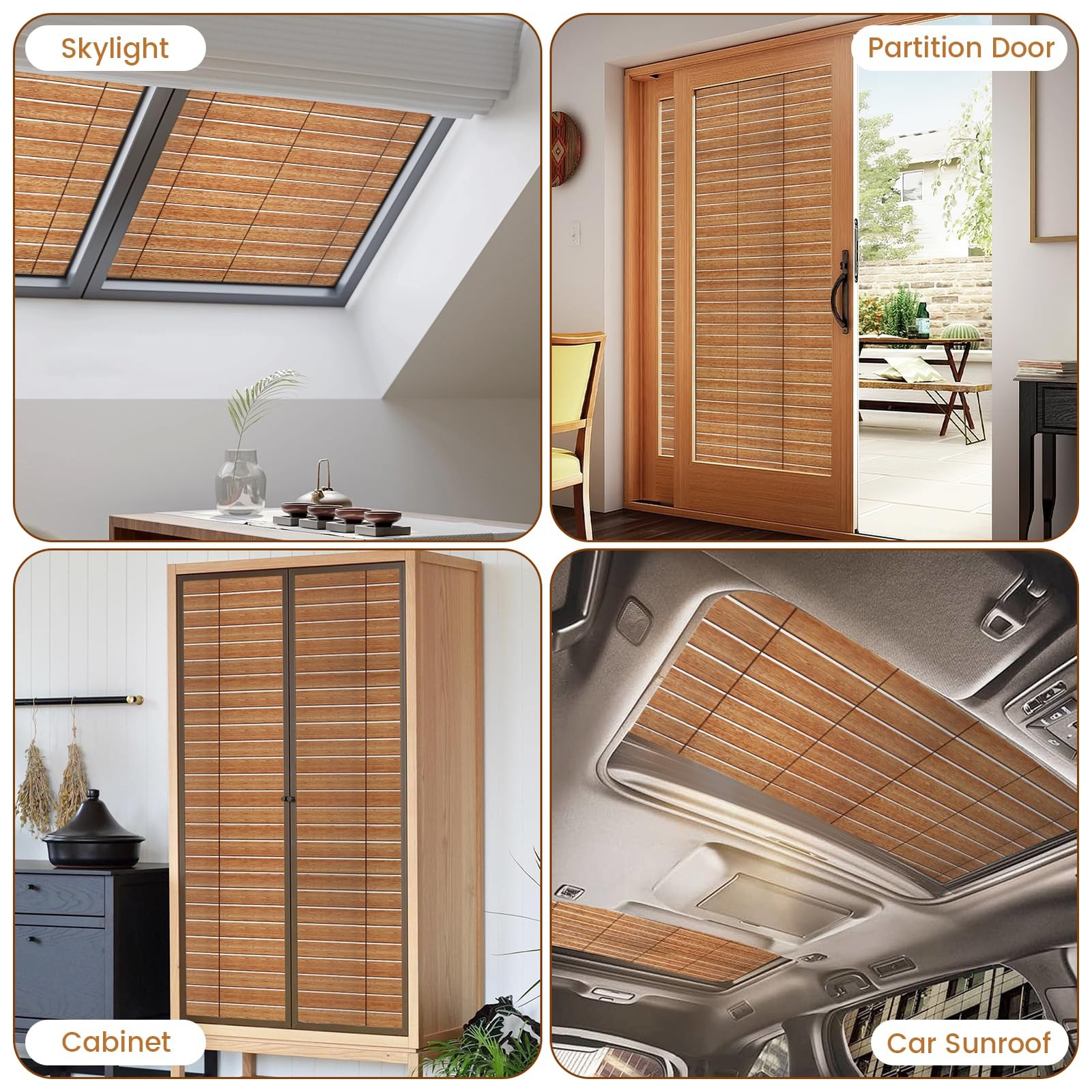 DKTIE Wooden Blinds Pattern Decorative Window Privacy 17.7in X 78.7in, S531