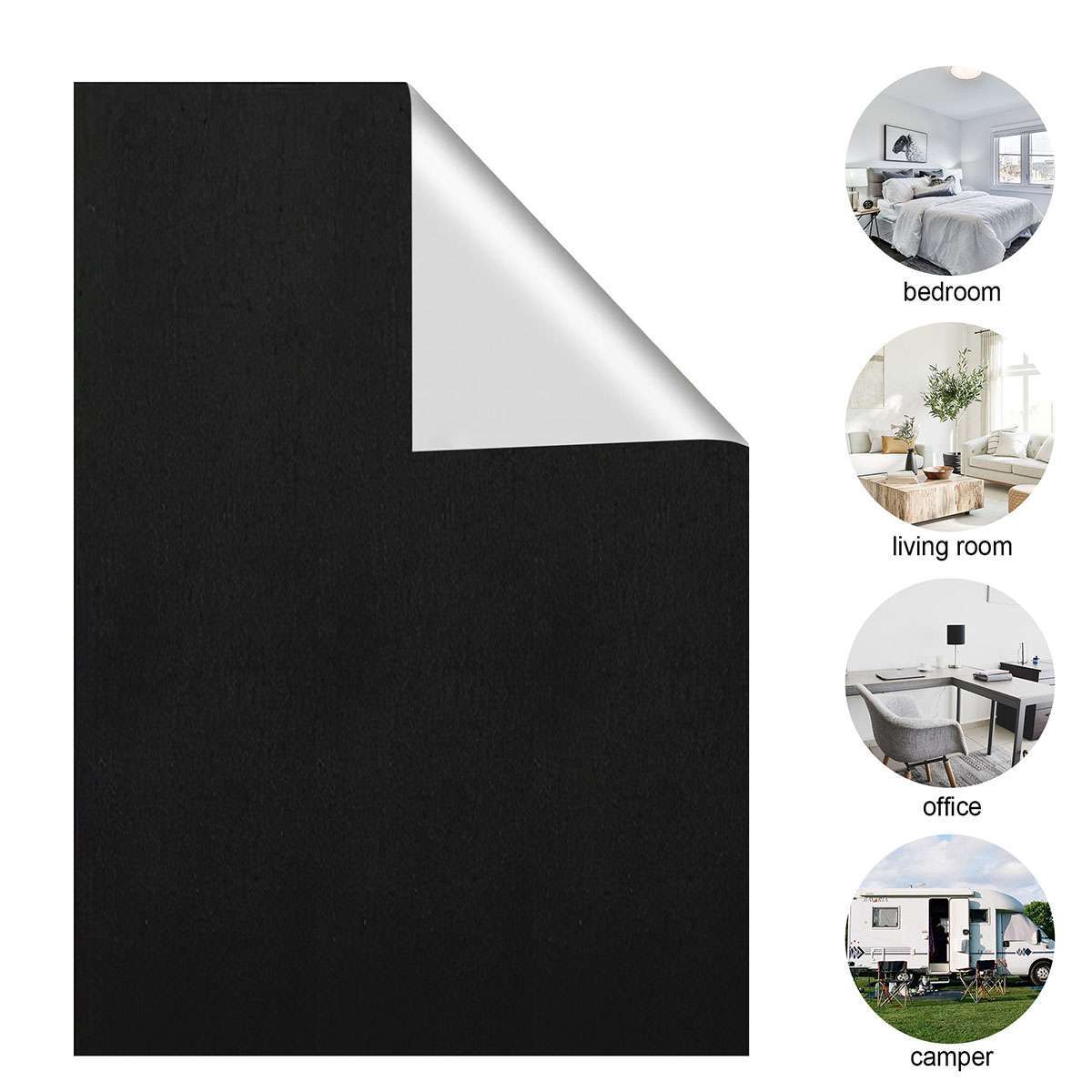 Magnetic Blackout Window Cover 100% Room Darkening Shades Black Out 57in x 40in