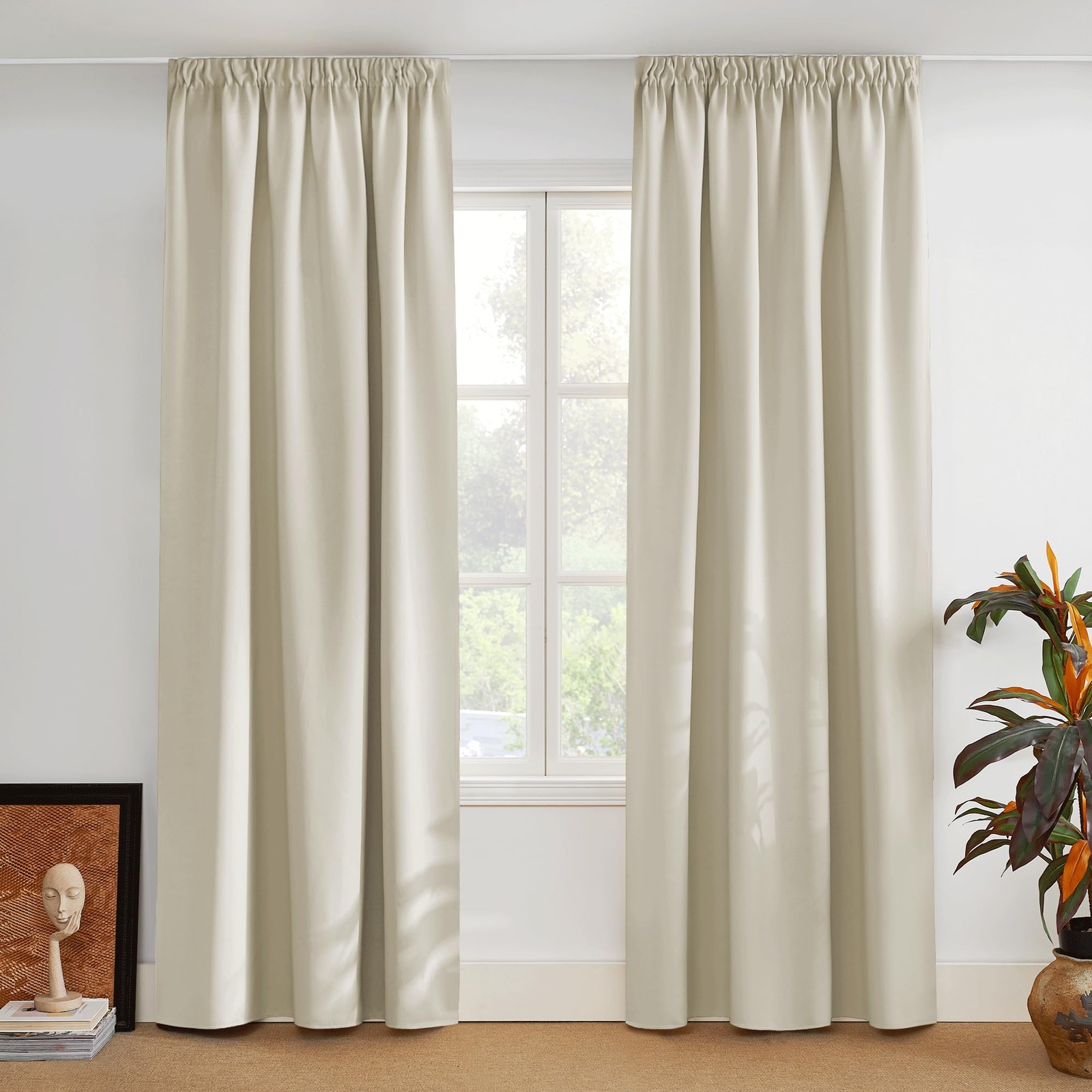 Blackout Curtains Rails Set of 2 H 210 x W 140 cm Opaque Curtains M…