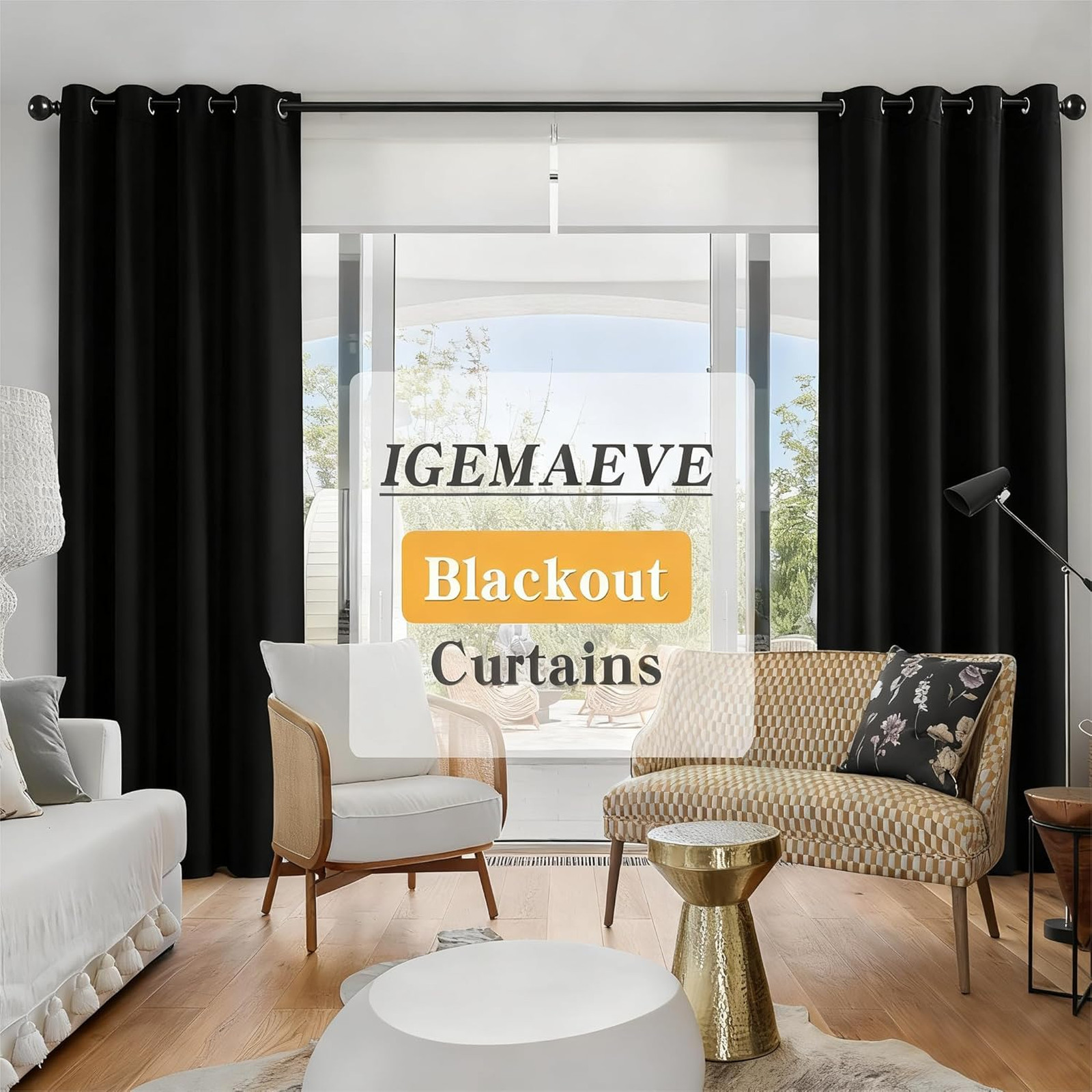 Blackout Curtains for Bedroom and Living Room Grommet Thermal Insulated Room