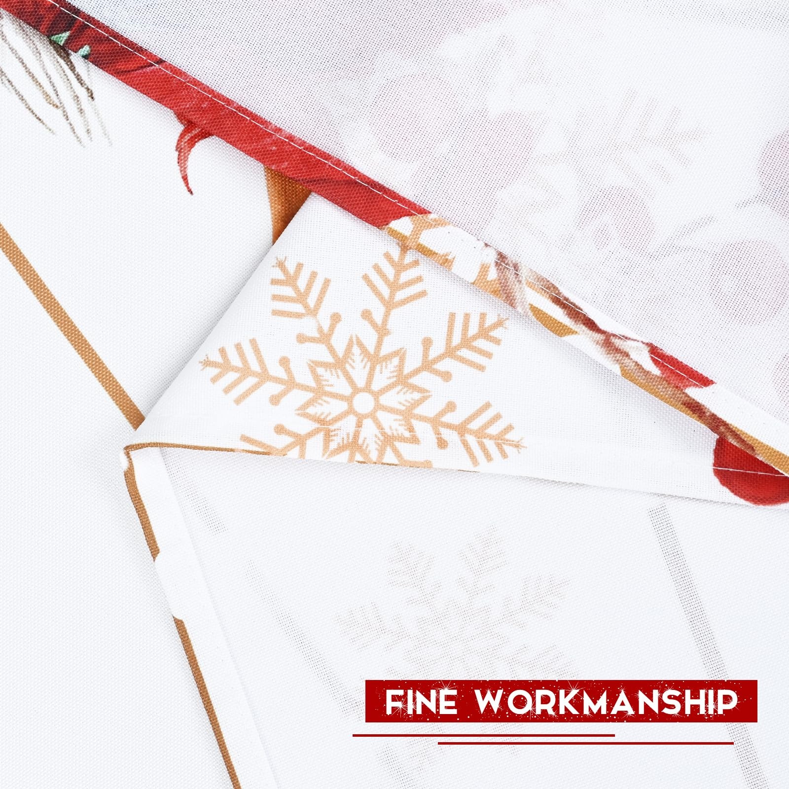 Christmas Valances for Windows, Snowflake Poinsettia Kitchen Valances for Win…