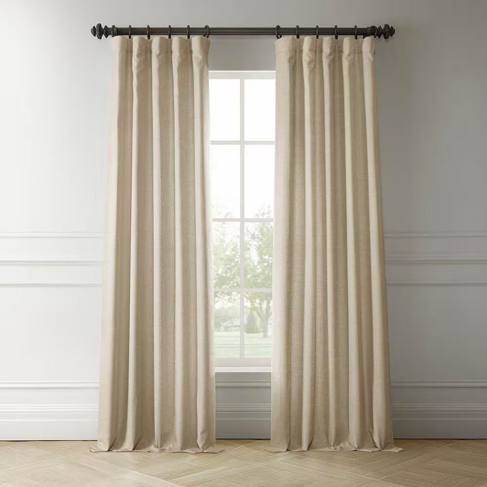 Sepia Beige Solid Rod Pocket Room Darkening Curtain – 50 In. W X 96 In. L (1 Pan