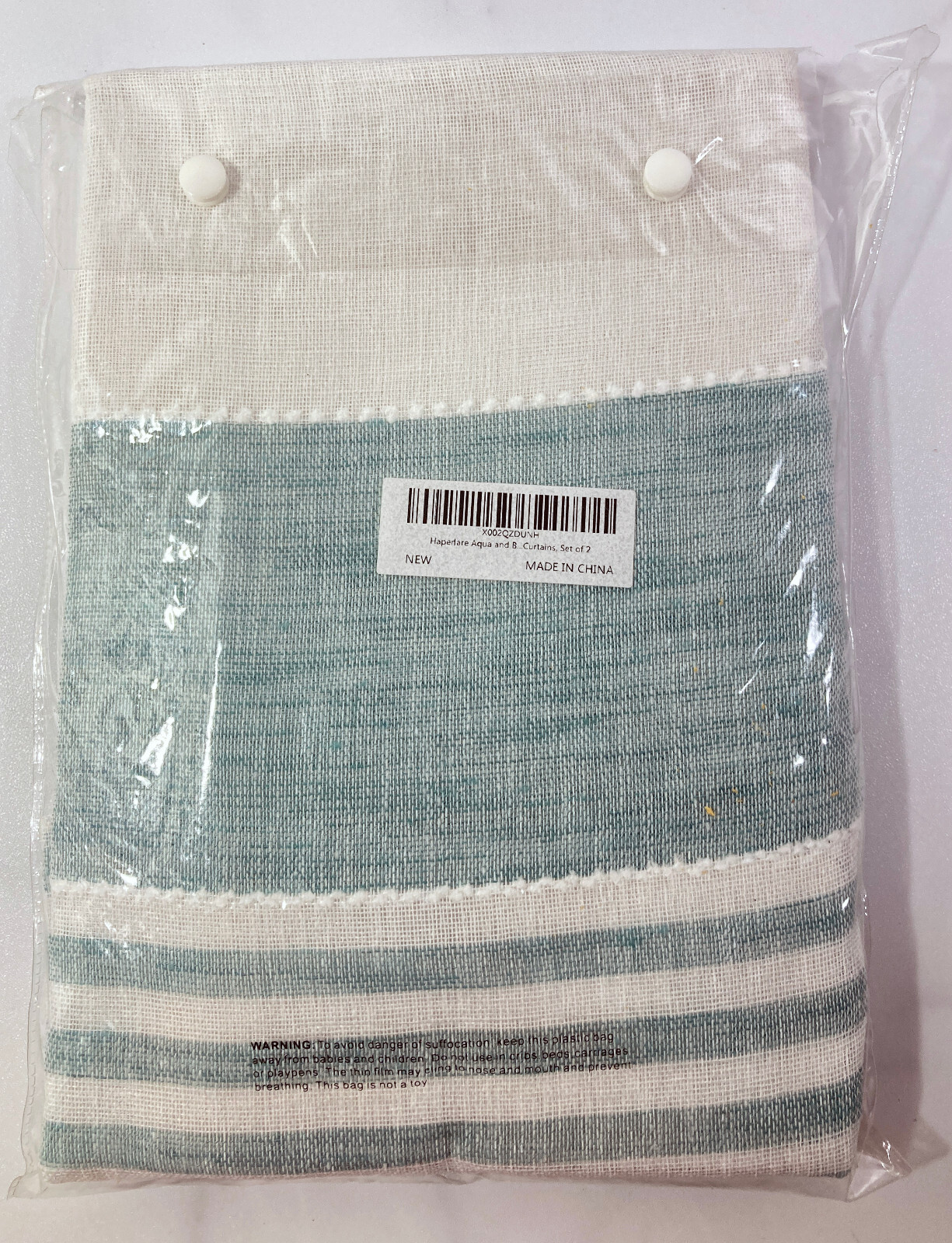 Blue & White Striped Tier Panels Window Curtains 2 pc 36 in L x 54 Total W