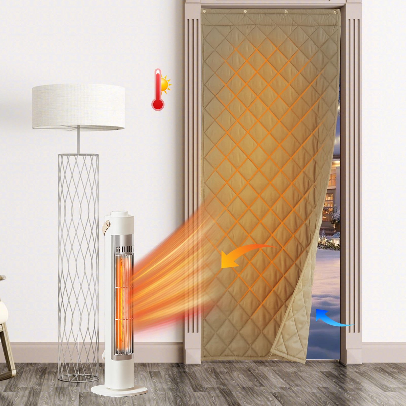 Ryb Home Summer Heat Blocking Thick Quilted Insulated Curtains Thermal