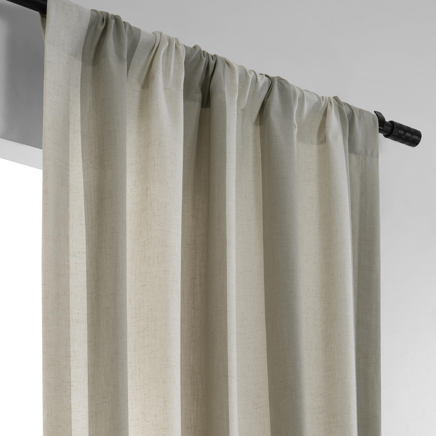 Linen Blend Stripe Curtains for Bedroom (1 Panel) 50 X 84, FHLCH-YL7176217-84…