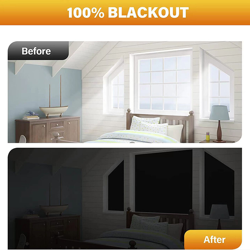 Portable Blackout Blind Window Thermal Insulated Curtains Stick On UV Proof 1M