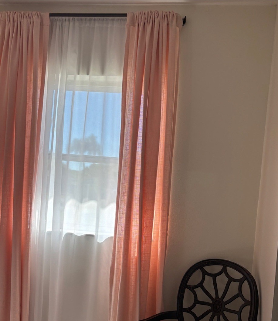 8 Ralph Lauren Linen Curtains Panels Drapes 54” x 96“ Pink Peachy.